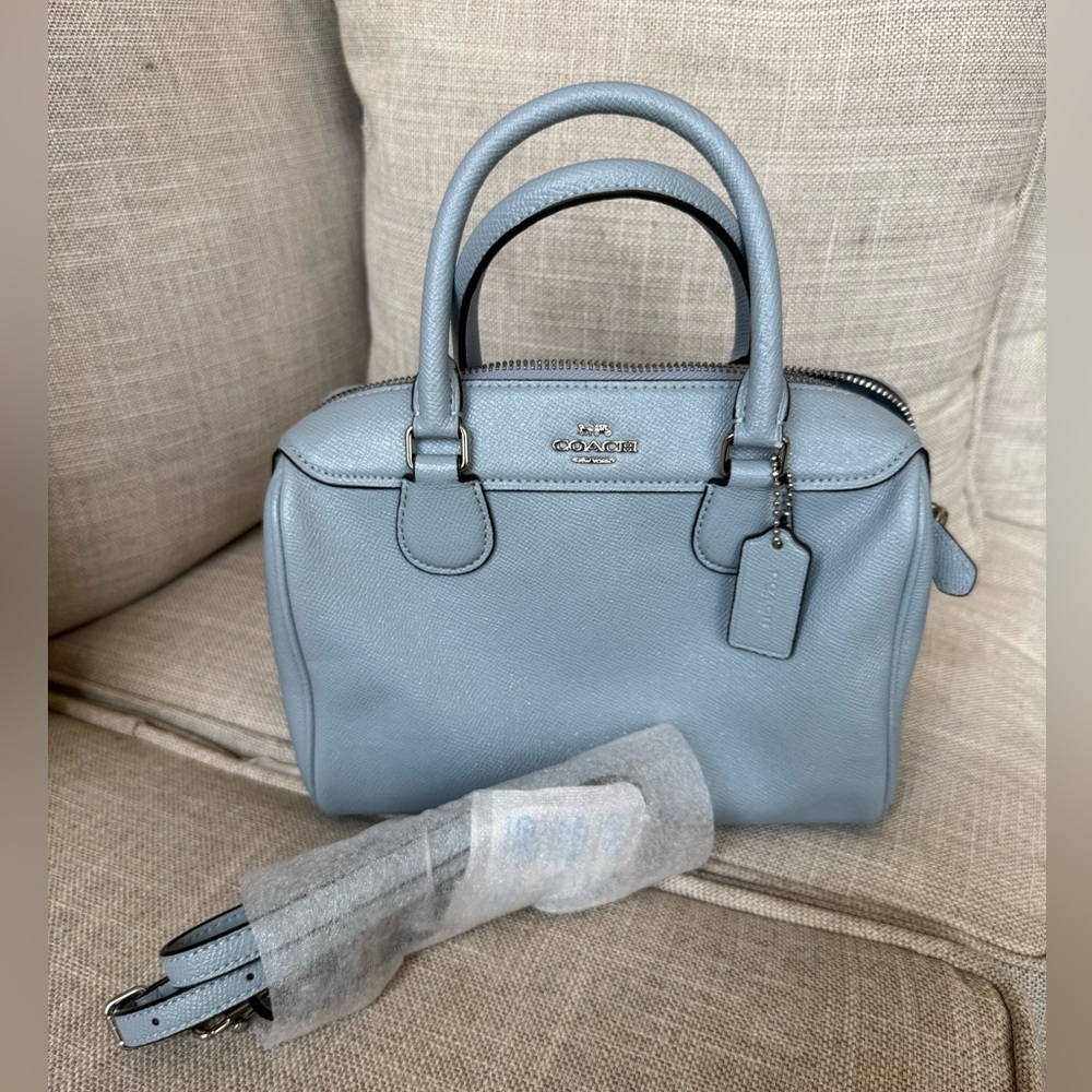 Coach Sky Blue Leather Satchel
